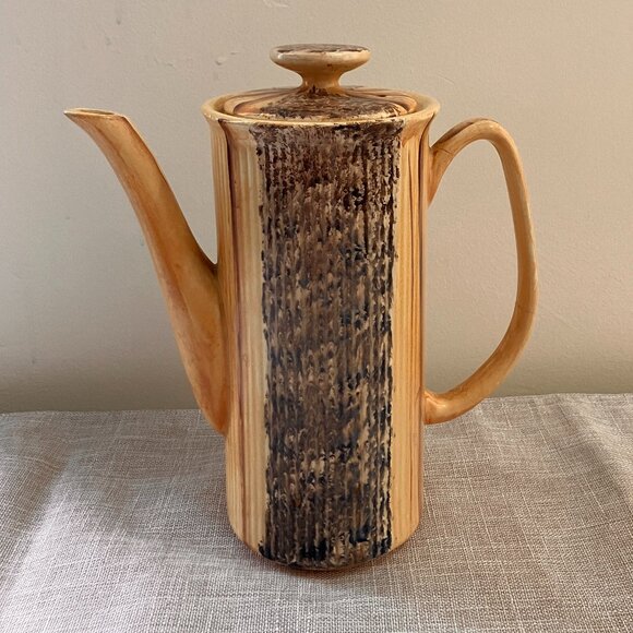 Vintage 1970's Price Kensington Phoenician Large Coffee Pot, Wood Look Style - Picture 2 of 10
